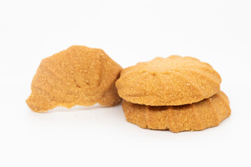 cookies or biscuits, traditional dessert, nutrition snack, dessert or breakfast food isolated on white background