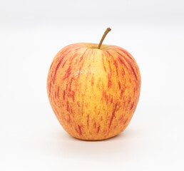 Whole Red apple isolated on white background with clipping path and full depth of field,