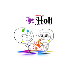 Vector illustration of Happy Holi social media feed template
