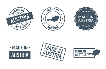 made in Austria labels set, Republic of Austria product icons