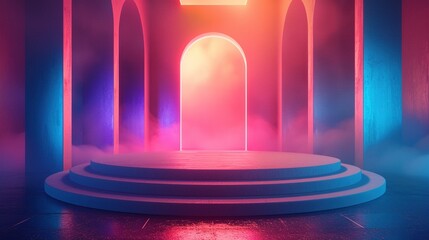 colorful neon stage backround