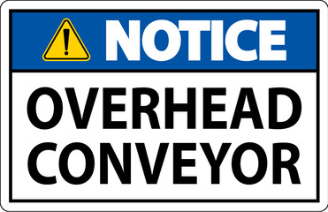 Notice Sign, Overhead Conveyors Watch For Falling Debris