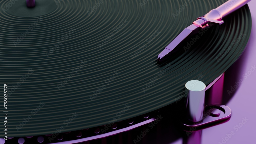 Aufkleber this 3d illustration showcases a vinyl record player with vibrant colors, adding a modern and colorf