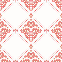 Orient vector classic pattern. Seamless abstract background with vintage elements. Orient pink pattern. Ornament for wallpaper
