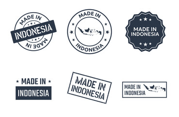 Obraz premium made in Indonesia labels set, Republic of Indonesia product icons