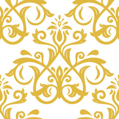 Classic seamless vector pattern. Damask orient ornament. Classic vintage golden background. Orient pattern for fabric, wallpapers and packaging