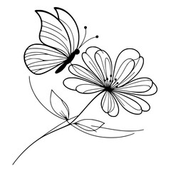 Aestetic butterfly with flower, hello spring vibe