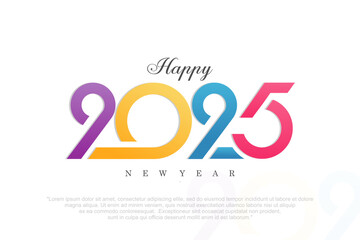 Happy new year 2025 design,2025 logo text design. new year celebration concept . Vector illustration