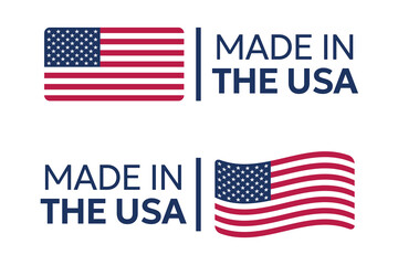 made in the usa labels set, american product icons