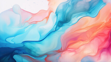 Abstract Paint: Liquid Art in Blue Water Background