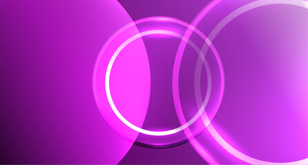 Neon glass circle copyspace for your text or product presentation geometric background. Vector illustration For Wallpaper, Banner, Background, Card, Book Illustration, landing page