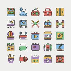 Entertainment icon vector set