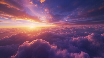 An awe-inspiring image of a real majestic sunset sky background