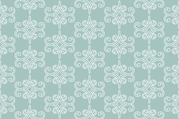 Classic seamless vector pattern. Damask orient ornament. Classic vintage light blue white background. Orient pattern for fabric, wallpapers and packaging