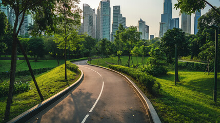 Umweltschonende Mobilit&auml;t symbolische Darstellung durch Grasauto und Auto im Urwald bzw Dschungel Draufsicht Generative AI