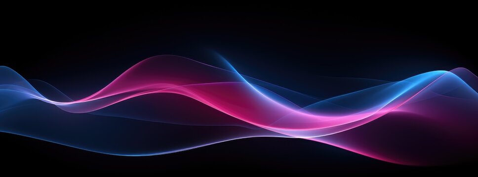 Vibrant Abstract Wavy Lines on Dark Background