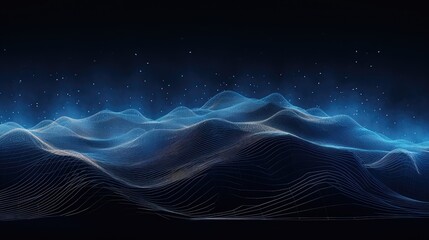 Fototapeta na wymiar Abstract Digital Landscape with Glowing Blue Lines