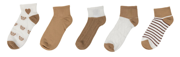 Set with socks on white background. Banner design