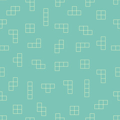 Seamless, simple pattern from tetris game cubes. Vector illustration.