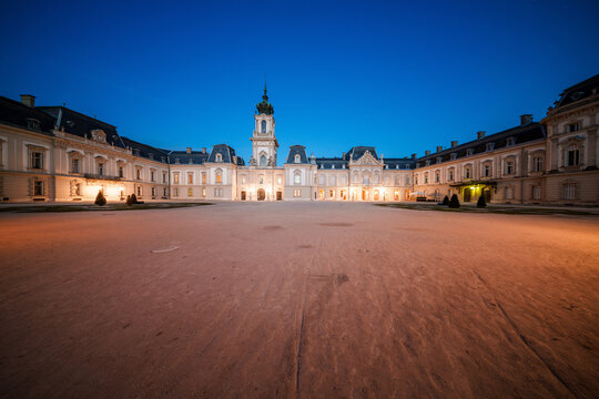 Festetics Castle in Keszthely at night