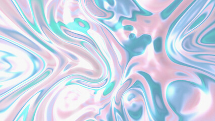 Grainy iridescent holographic gradient background. Psychedelic colourful pattern for your business and brand. Trippy moving water glossy texture. Glass holo lilac colours. Modern fluid 3D image.