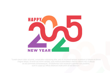 Happy new year 2025 design,2025 logo text design. new year celebration concept . Vector illustration