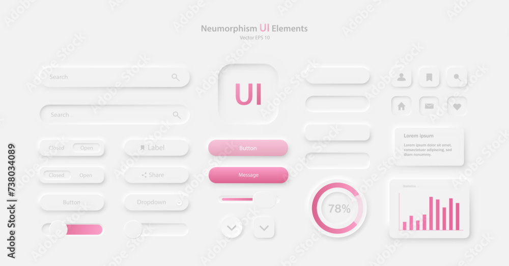 Poster a set of user interface elements for a mobile application. a collection of icons for user interface 