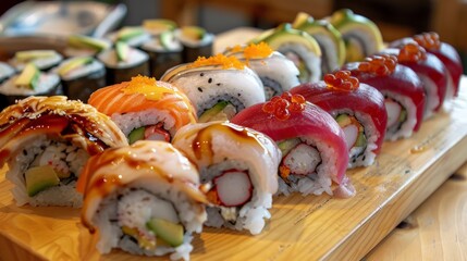 twelve sushi roll in one