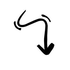 hand drawn arrows mark icons set