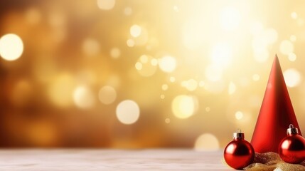 Festive Christmas Bokeh with Red Decorations