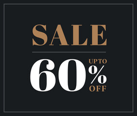 Obraz premium Sale up to 60% off sign. Sixty percent discount. Special offer symbol. Discount promotion. Vector design. 