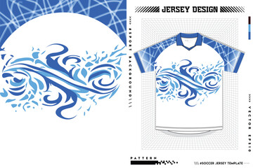 Vector futuristic abstract background pattern for sport jersey design