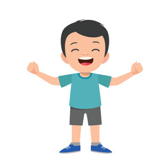 Happy laughing boy. Laughing boy - happy little child, vector illustration isolated on white background.