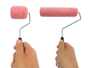 hand hold Paint roller, transparent background