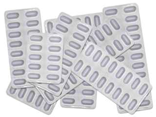 panels of drug capsules, transparent background