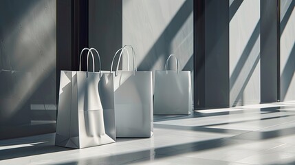 Shopping bag mockups in appropriate contexts, such as in a store or on the street, to enhance realism and help viewers imagine branding in real-life scenarios.