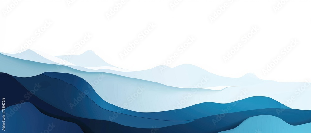 Canvas Prints abstract blue waves on white background