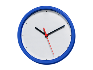 Round wall clock, transparent background