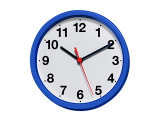 Round wall clock, transparent background