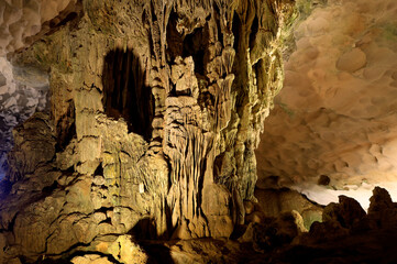 Hang Sung Sot Cave in Halong Bay in Vietnam