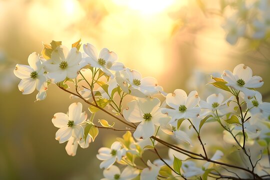 Sunrise Symphony: Dogwood Trees Paint Serenity as They Burst into Bloom