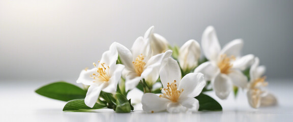 jasmine flower, isolated white background, copy space for text  