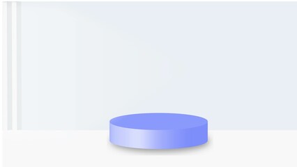 3d rendering geometric forms. Blank podium display in white marble color. Minimalist pedestal or showcase scene for present product and mock up