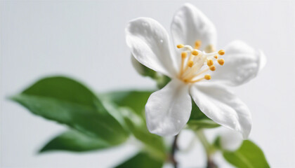 Obraz na płótnie Canvas jasmine flower, isolated white background, copy space for text