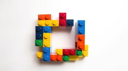 Colorful Building Blocks Forming a Square Frame