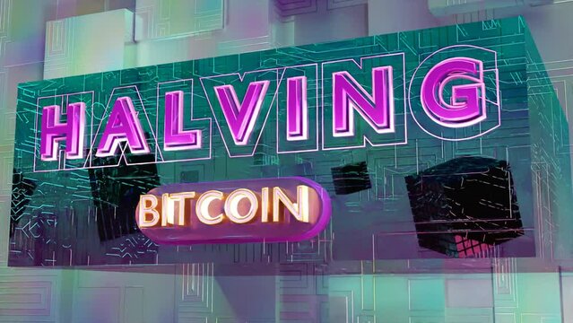 Loop Animation Bitcoin Halving.