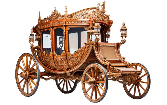 View of the Byzantine Carriage Isolated on Transparent Background PNG.