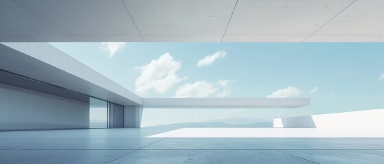 Modern Minimalist Architectural Space with Sky View