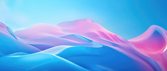 Abstract Serene Waves in Blue and Pink Hues