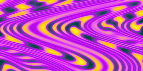 Abstract yellow, purple and dark blue wavy background, in the style of image noise, material experimentation, fluid networks. Thermal backdrop. - 738044032